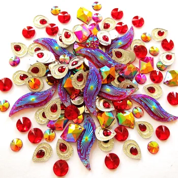 

MIx Shape Decor Stones and Crystals Women's Clothes Clothing Sew on Rhinestones Red AB For Sewing Diy Jewel Wedding Dress Crafts