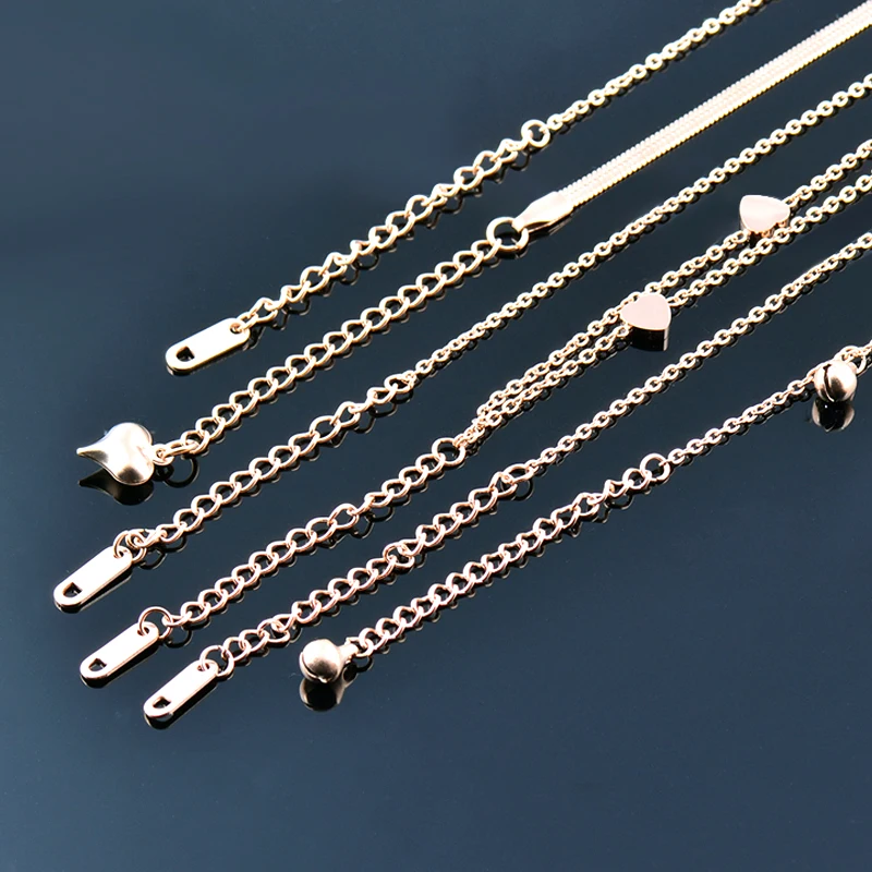 SINLEERY Stainless steel anklets Flower Bells Drop Rose Gold Color beach jewelry accessoire plage femme summer jewelry JL012 SSK - Image 5