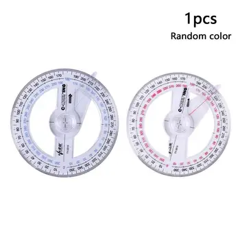 

1 Pcs Portable All Circular 10cm Plastic 360 Degree Pointer Protractor Ruler Angle Finder Swing Arm For School Office Supplies