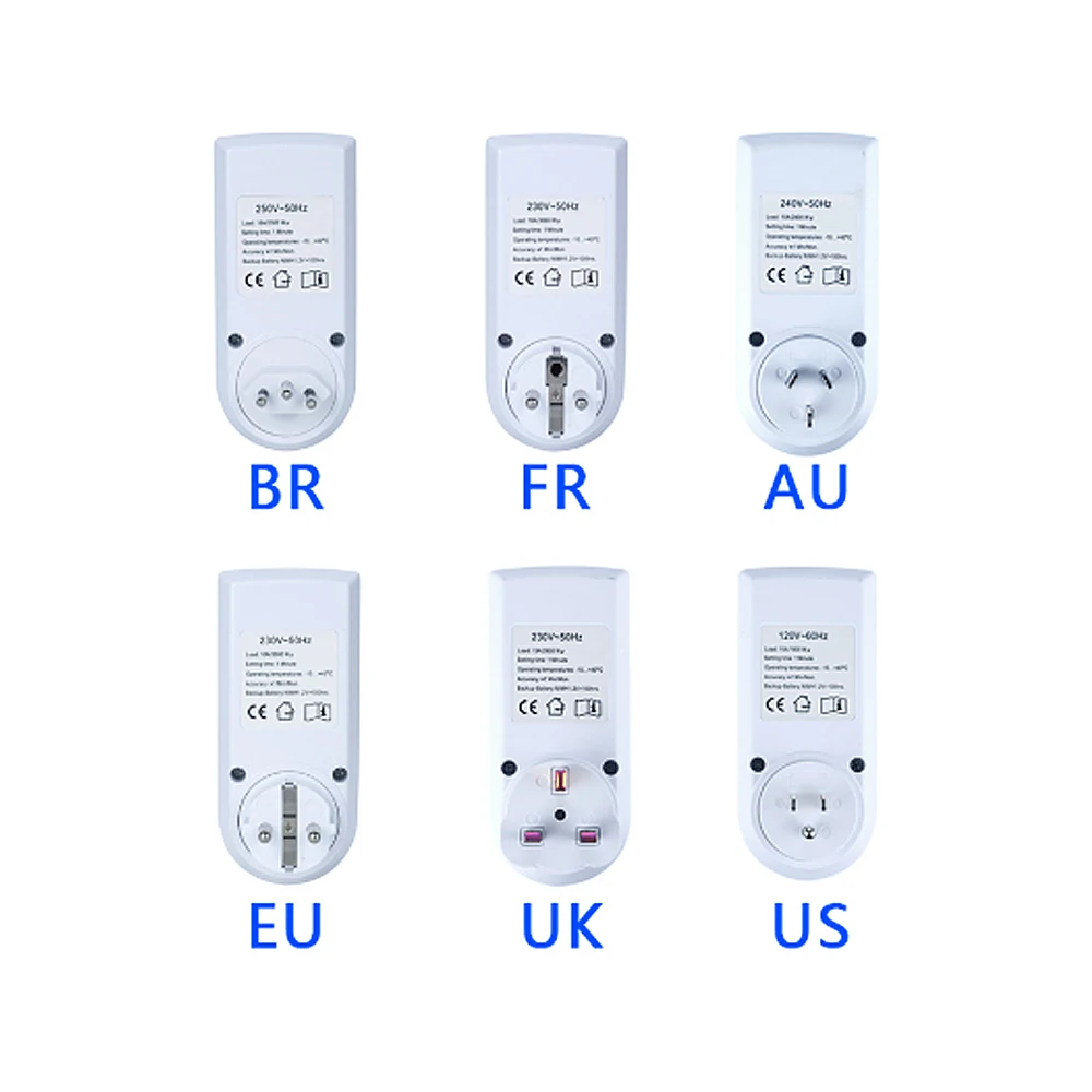 Красивые хорошее качество разъем питания таймер 220V Встроенный аккумулятор Цифровая розетка таймер 240V 230V 16A 15A 13A 10A-регулируемым приводом 50Гц 60Гц