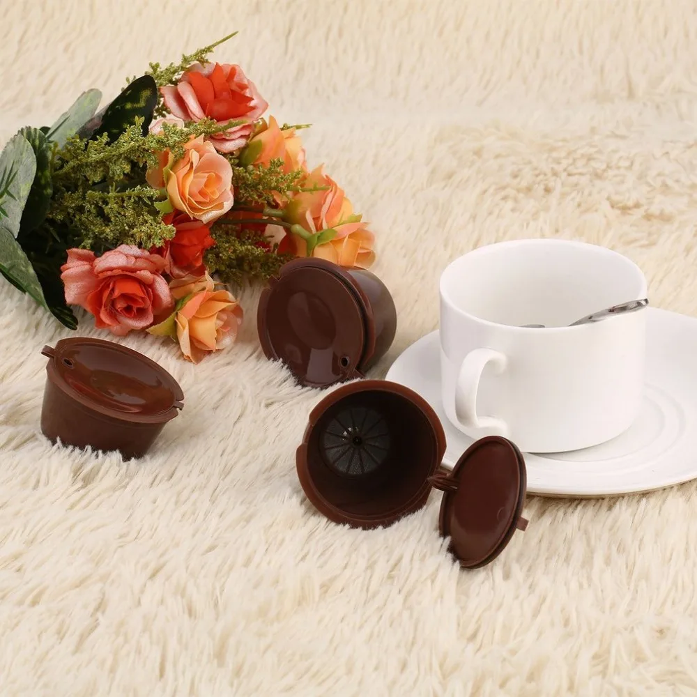

3 Pcs/Set Coffee Reusable Capsule Cup Coffee Filter Baskets Kitchen Refillable Professional Pods Machines Filter Cups Tool