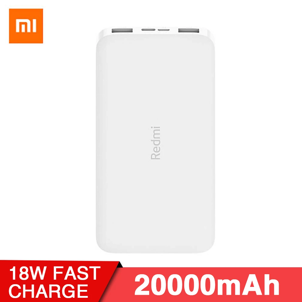 Новейшее портативное зарядное устройство Xiaomi Redmi, 20000 мА/ч, 18 Вт, быстрая зарядка, два USB-C, двусторонняя Быстрая зарядка
