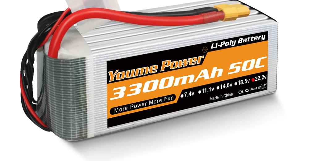 1/2PCS Youme 22.2V 6S Lipo Battery, 1/2PCS Youme 22.2V 6