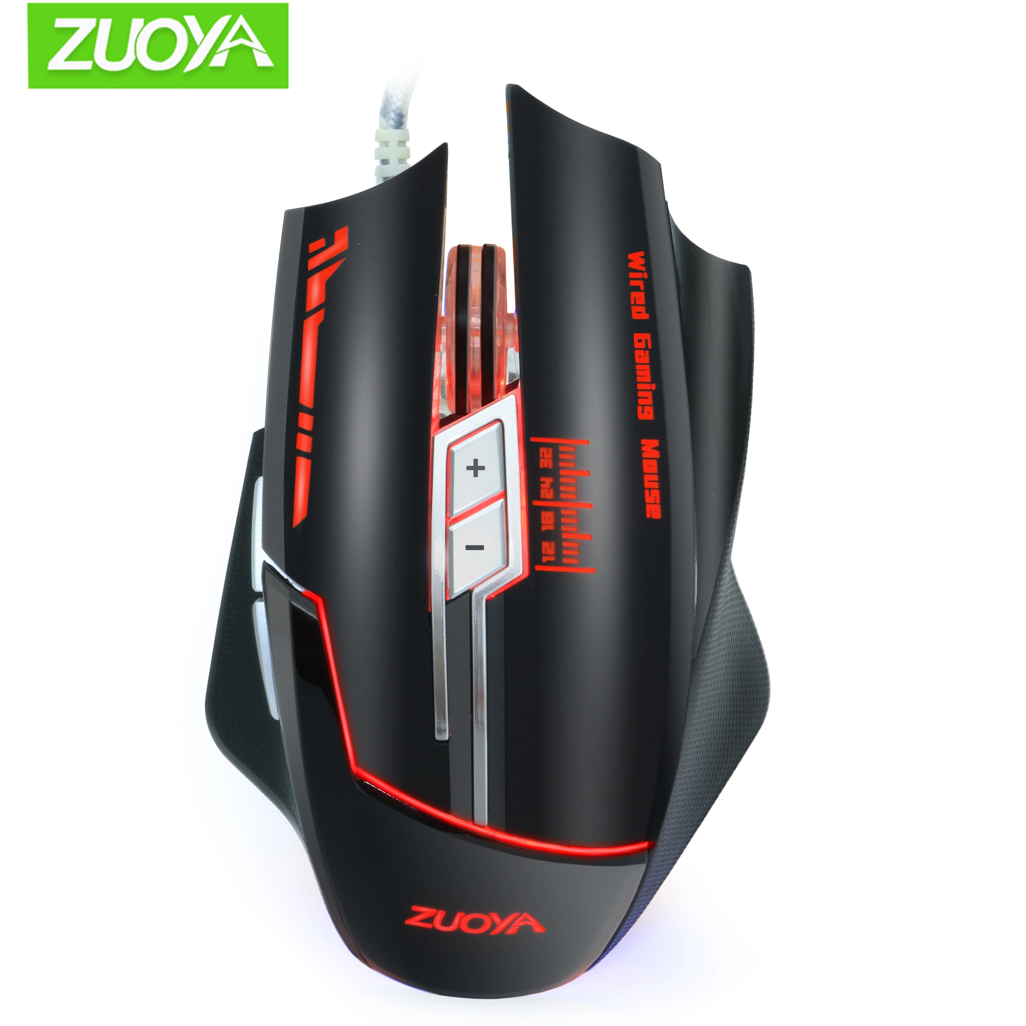 Mouse para ordena ZUOYA-ratón óptico con cable USB para videojuegos 