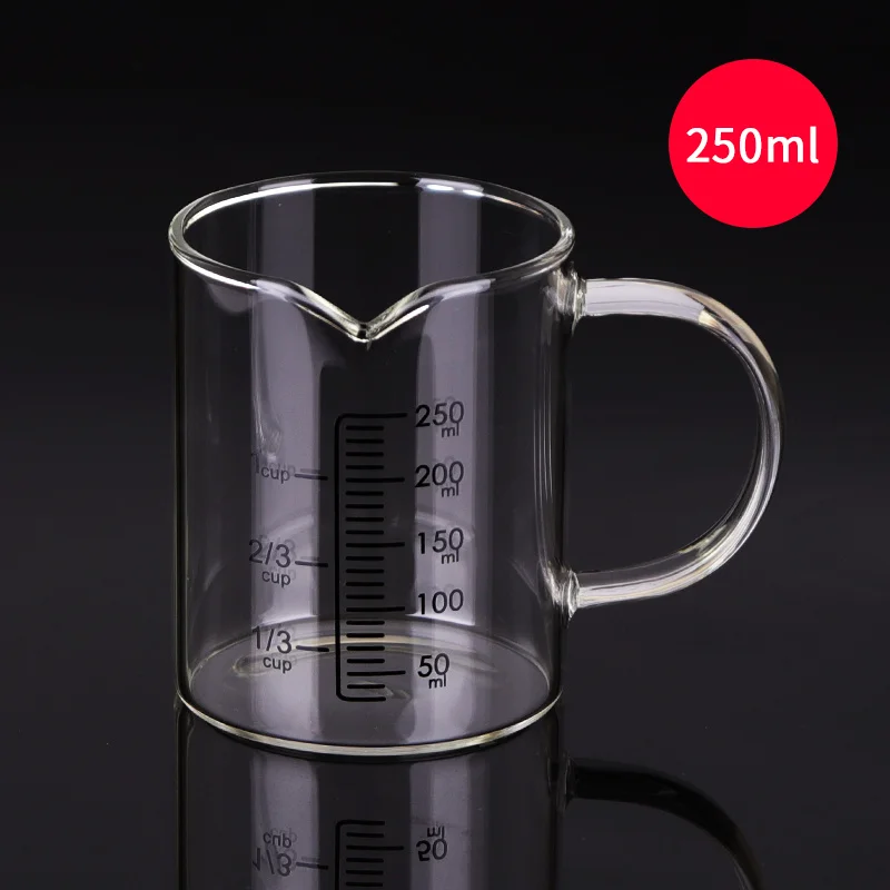 Laboratory Graduated Cup, Microwave Measuring Cup, Anti Cracking, High Temperature Resistant Water Cup with Handle 250ml-1000ml