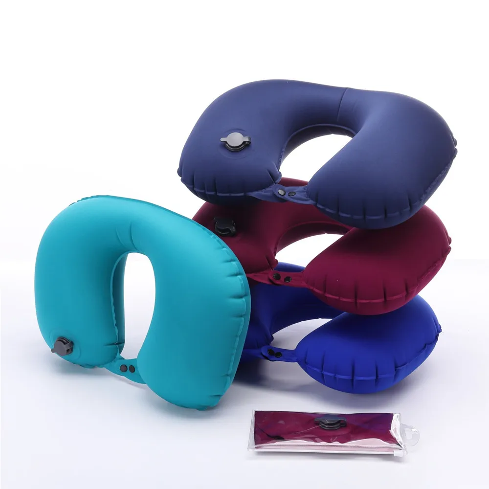 

U-Shape Automatic Inflatable Travel Pillow Neck Pillow Folding Portable Inflatable Pillows Neck Cushion Travel Headrest