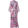 Pink Chinese Women Silk Rayon Robes Long Sexy Nightgowns Yukata Kimono Bath Gown Sleepwear Plus Size S M L XL XXL XXXL A-030 ► Photo 1/6