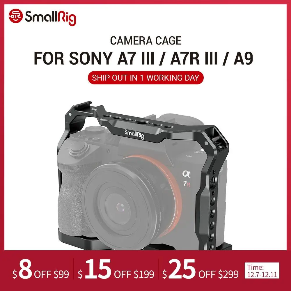

SmallRig Light Camera Cage for Sony A7 III A7R III A9 2918