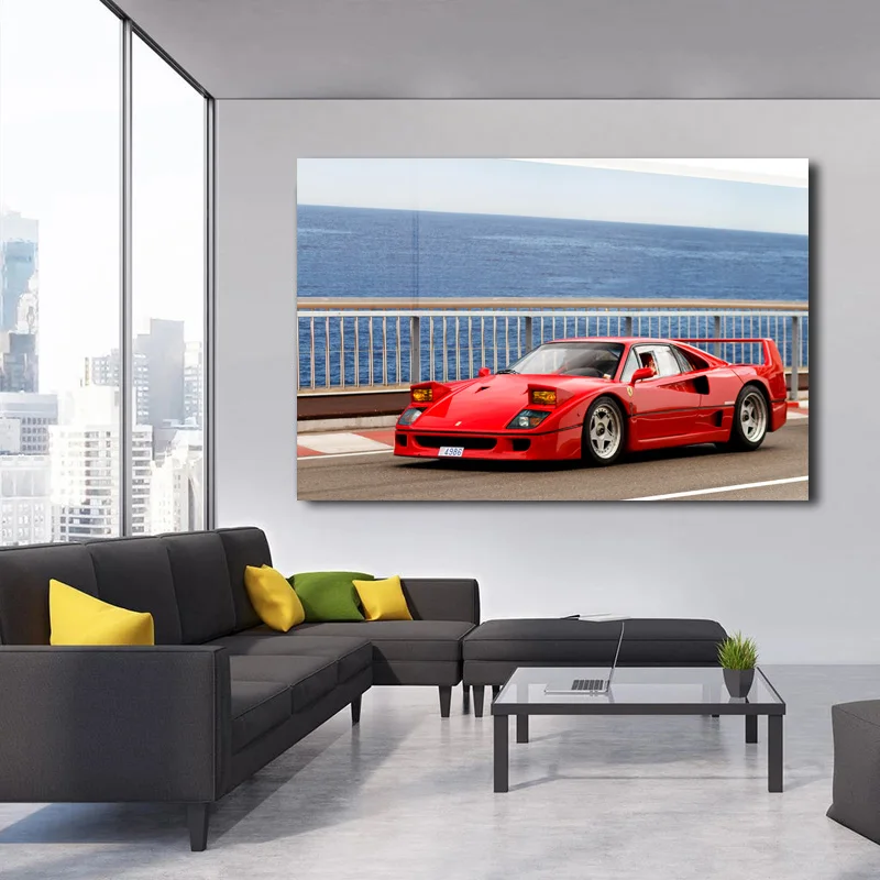 Современные настенные картины на холсте Ferraris Ретро F40 FR Spec Pininfarina Supercars Картина декор для гостиной плакаты и принты