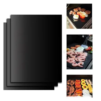 

3Pcs Non-stick BBQ Grill Mat 40*33cm Baking Mat Cooking Grilling Sheet Heat Resistance Easily Cleaned Kitchen For Party