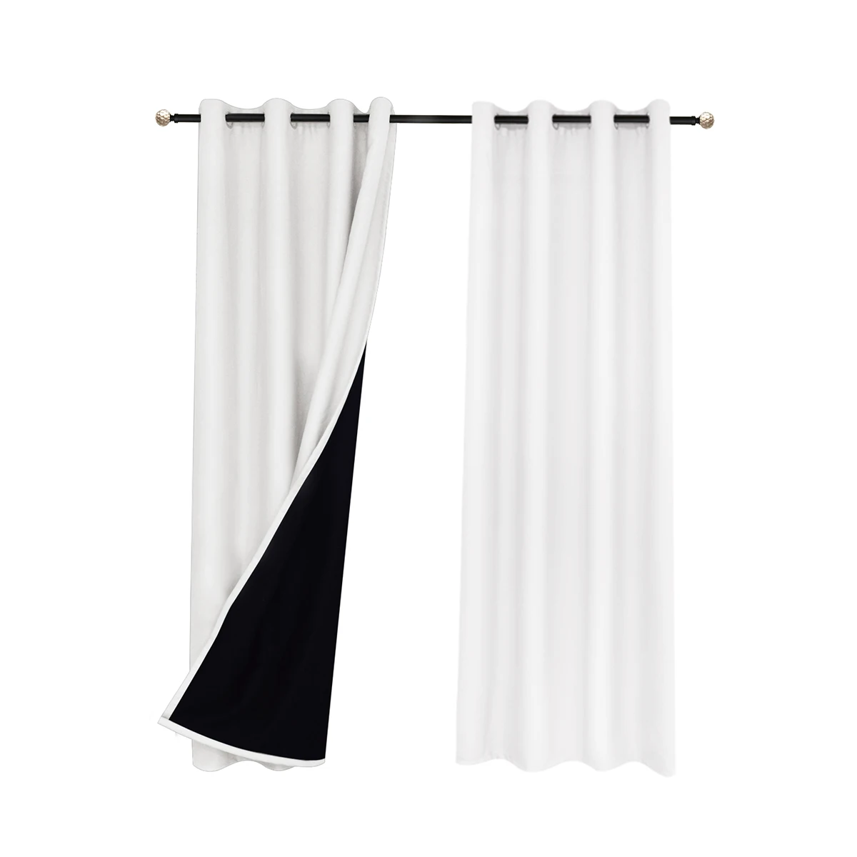 100% Thermal Blackout Curtains For Bedroom Winter Insulating Curtain With Liner Living Room Grommet Drapes Blackout Treatment