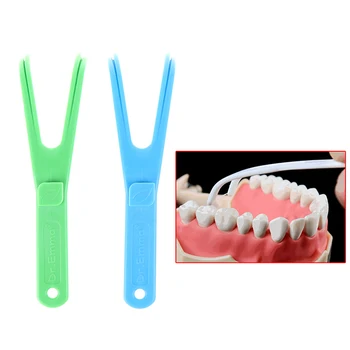 

1PCS Y Shape Dental Flosser Holder Green/Blue Floss Interdental Cleaner Tooth Picking Device