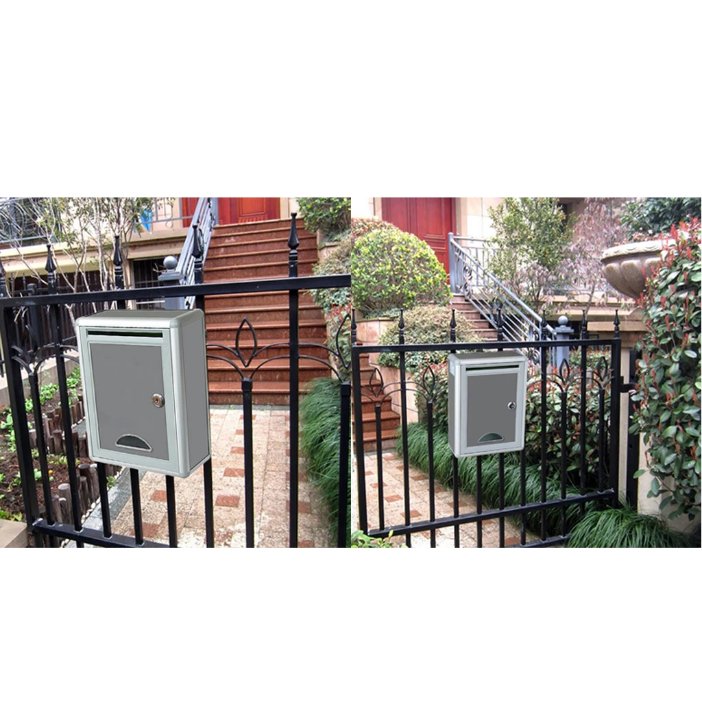 2packs Wall Mount Lockable Mailbox - Modern Outdoor Metal  Large Capacity Mailbox with Lock&Key