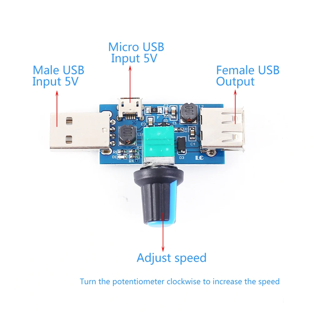USB регулятор скорости вентилятора плавный многоступенчатый вспомогательный