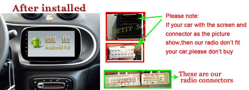 Flash Deal 9" Android 9 Car Stereo Radio multiplayer for Benz Smart Fortwo 2016 2017 2018  Radio wifi BT Car Head Unit GPS Navigation 1