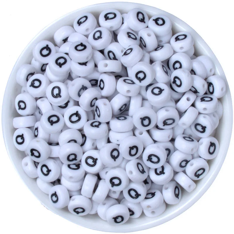 100pcs Flat Round Acrylic Letter Beads for jewelry making Bracelet DIY