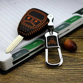 

luckeasy leather key cover for jeep compass 2007-2014 patriot 2011-2015 ultimate 2008 Car Key bag/case wallet holder key2y