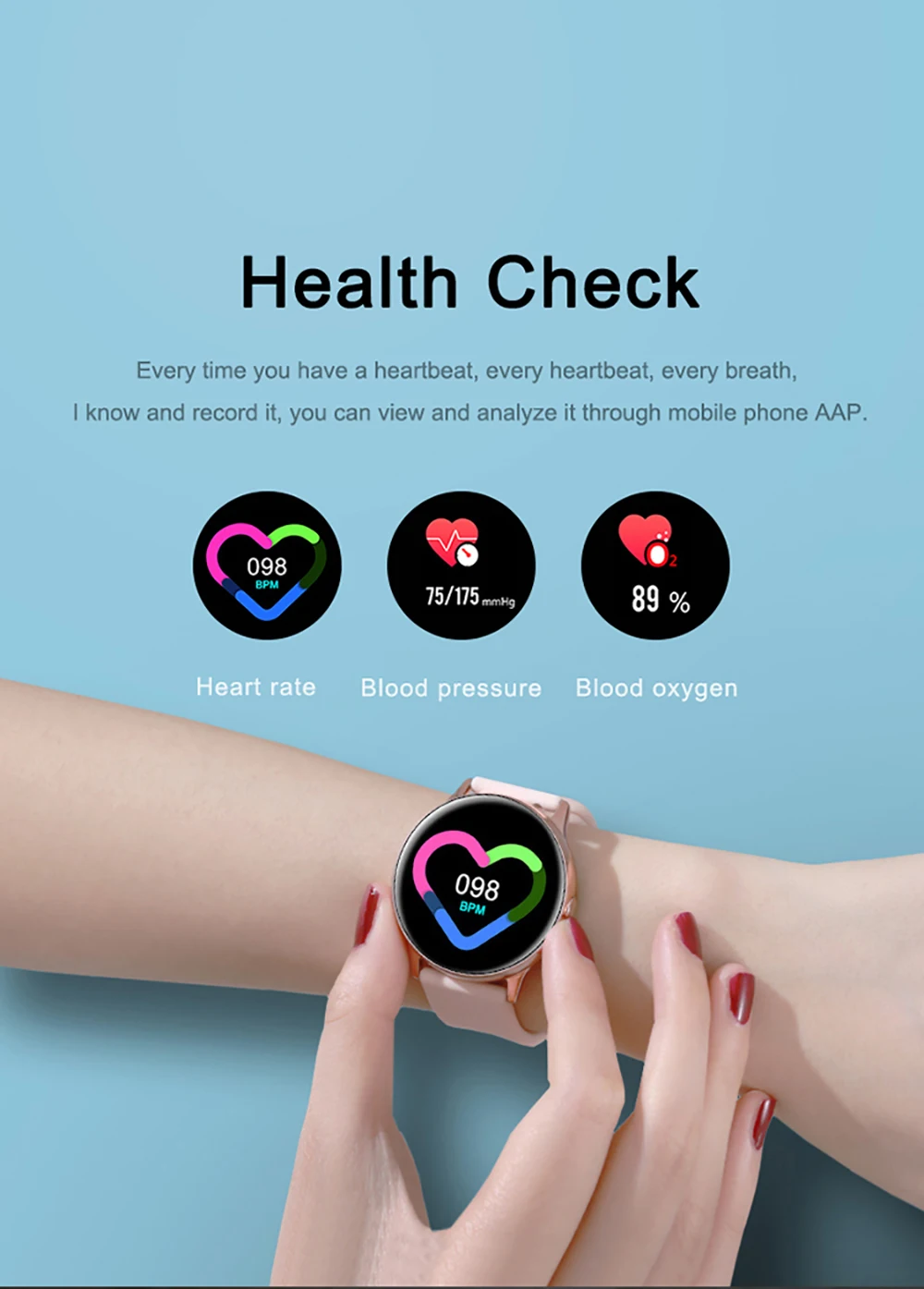 KSR905 Смарт-часы фитнес-трекер для женщин Bluetooth SmartWatch IP68 водонепроницаемый монитор сердечного ритма и артериального давления смарт-браслет