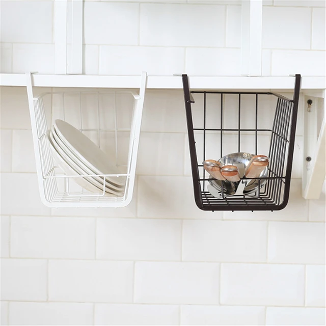 Kitchen Iron Storage Shelf Cupboard Hanging  Baskets Hanging Kitchen  Cabinet - Storage Holders & Racks - Aliexpress