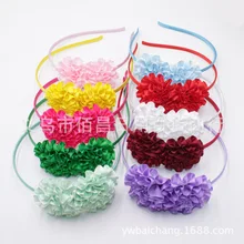 Горячая Распродажа-Большая Ткань Цветок Резинки для волос карамельного цвета ткань цветок повязка на голову дети фотосессия невесты фото голова аксессуары