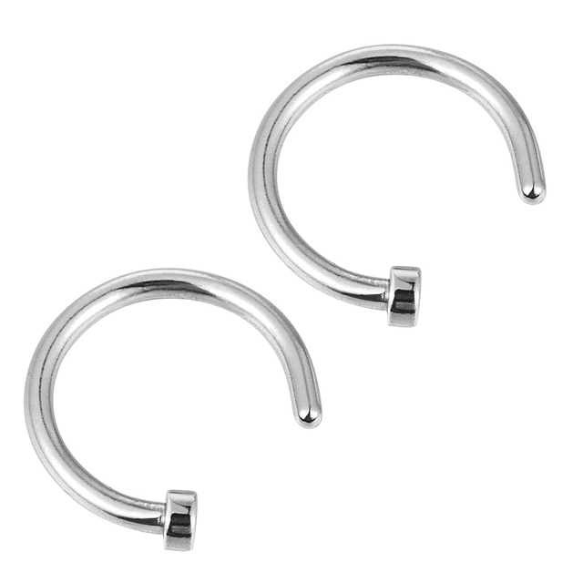 NEW 2pcs Hot Stainless Steel Nose Open Hoop Ring Earring Body Piercing Jewelry 4Color Black Gold Nose Rings nose stud