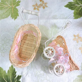 

100pcs 15cm Modern Wicker Rattan Basket Flower Vases Handmade Bicycle Craft Gift for Children Birthday Home Wedding Decoration