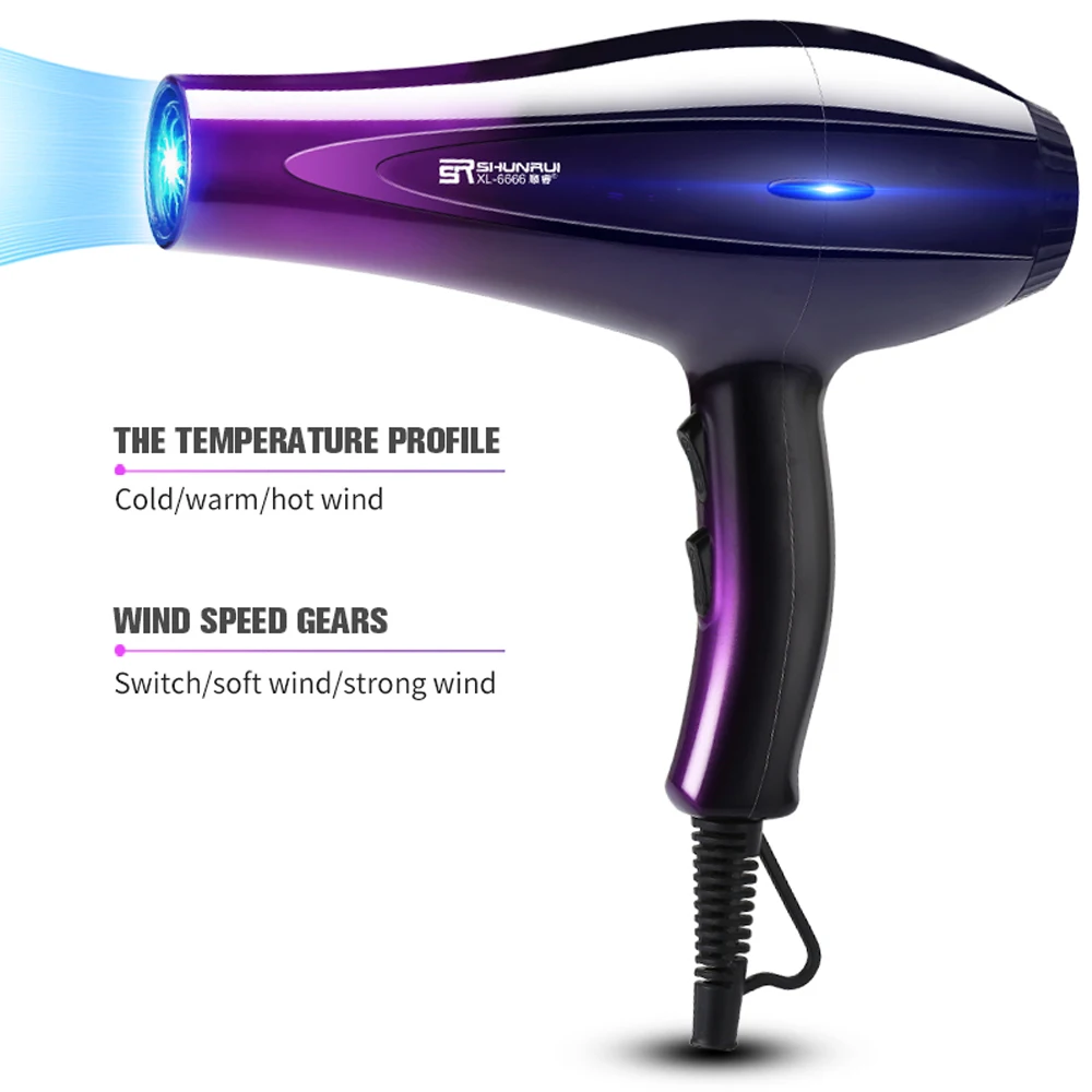 

Home Hair Dryers 2000W Professional Salon Hair Dryer 3 In 1 Hot Cold Wind Negative Ionic Hair Blow Dryer Strong Wind Hot Dryer
