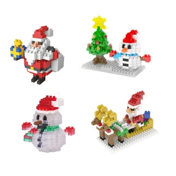 

Assembled Christmas Toy Mini Building Blocks Kids Cartoon Character Model Educational Figure Bricks Toys for Children Gift