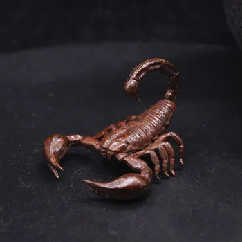 

Pure Brass Scorpion Miniatures Figurines Mini Animal Statue Home Decoration Ornaments Crafts Copper Vintage Scorp Desk Decor
