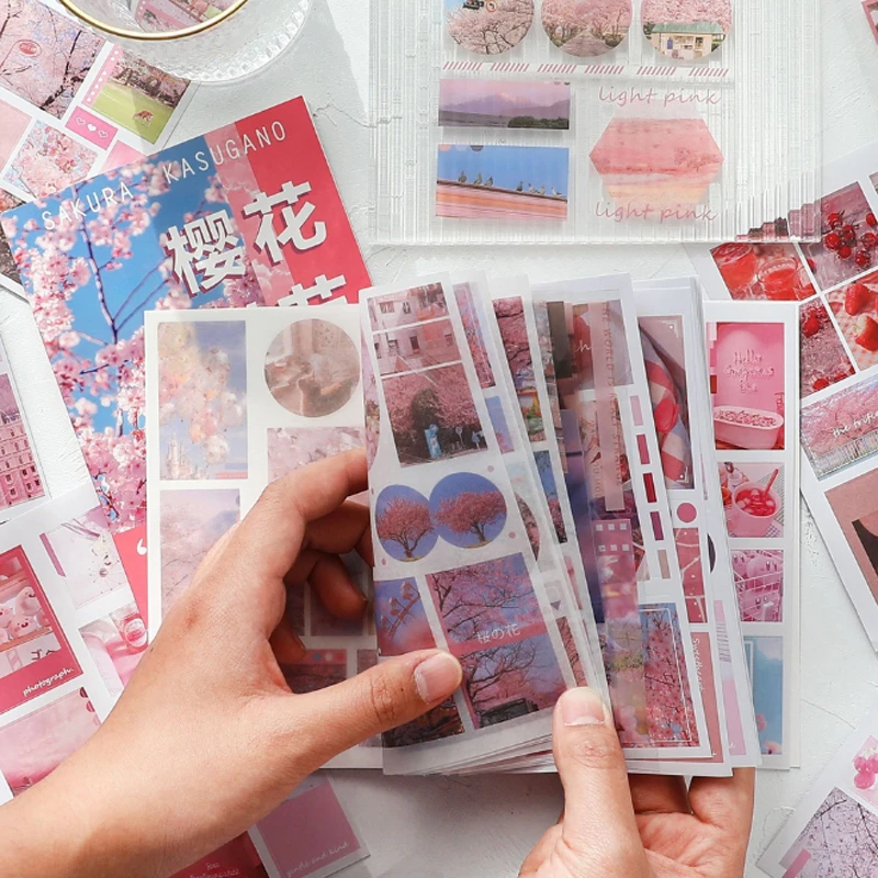 20 Sheets World Scenery PET Washi Sticker Book Diy Decorative Diary Journal Scrapbooking Planner Sticker Material Stationery