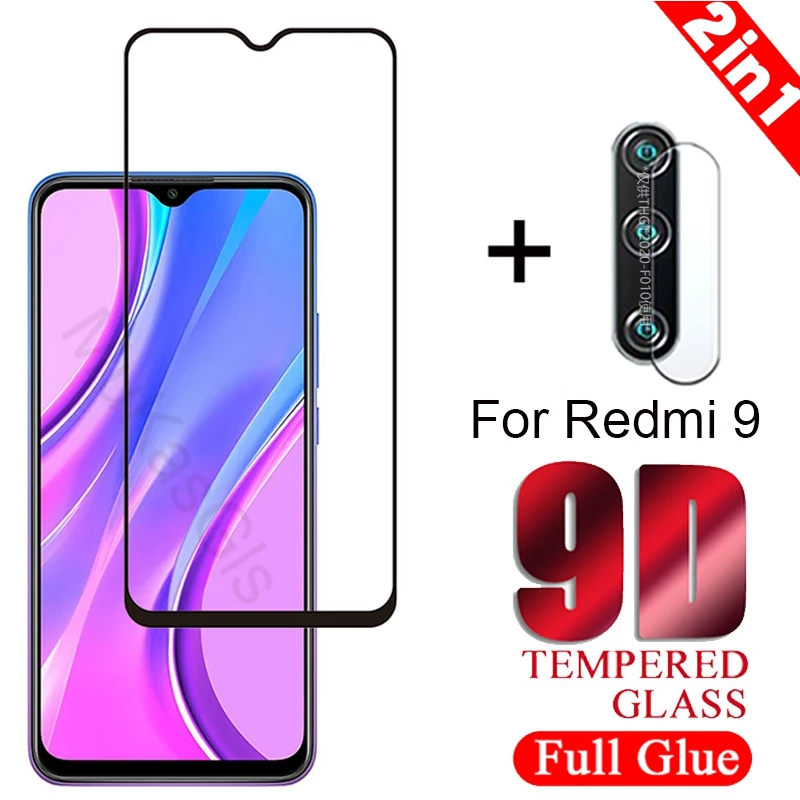 Защитная пленка для экрана и камеры Xiaomi Redmi 9 Prime закаленное стекло 2 в 1 | Мобильные