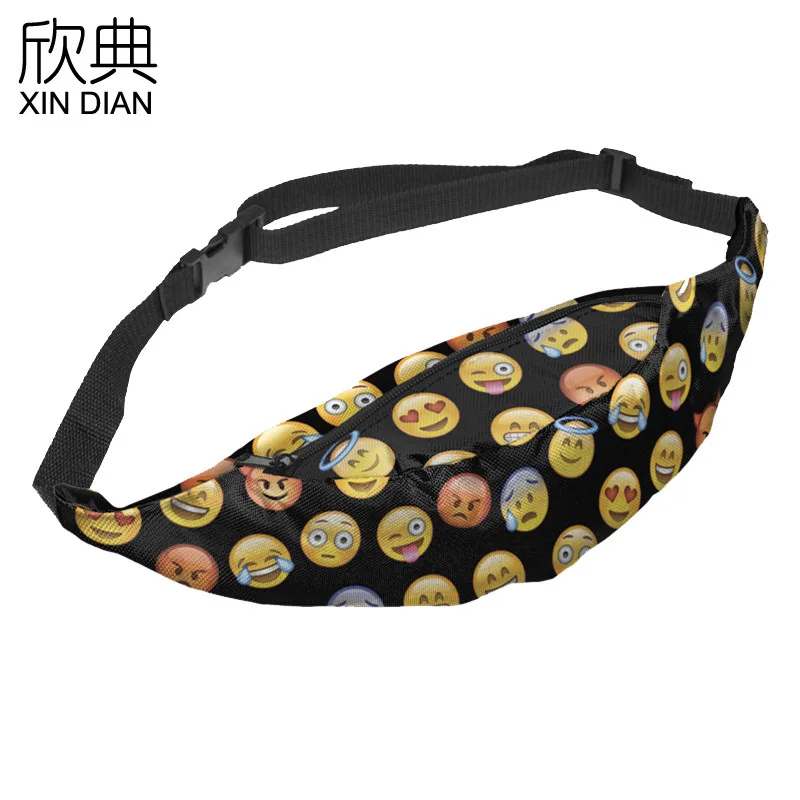 

2019 Real New Waist Bag Ms Yan For Canon Digital Printing Emoji Wacky Expressions Outdoor Sports Tourism Portable Female Bag