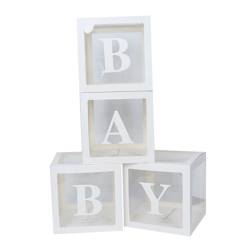 BABY 4 шт./компл. 30x30 см, сделай сам, прозрачный шар коробка и надписью «LOVE» для детей Одежда для свадьбы, дня рождения Декор - Цвет: BABY