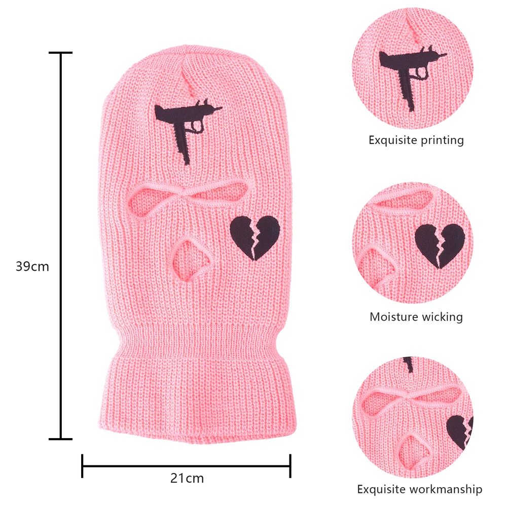 Fashion Yes Daddy Embroidery Ski Mask Full Face Cover Headgear 3-Hole Knitted Balaclava Warm Beanie Hat Warm for Winter Outdoor best beanies