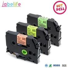 Labelife 3 упак./лот 12 мм Люминесцентная лента TZe-B31 TZe-C31 TZe-D31 Brother P-Touch Ламинированный Tze Tz запечатанных лент для печати этикеток