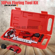 

10Pcs/Set Pipe Flaring Kit High Quality Alloy Steel Brake Fuel Pipe Repair Double Flaring Dies Tool Set Cutting Flaring Tools