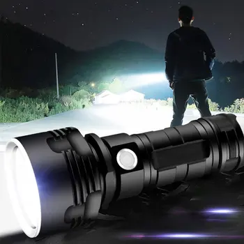 

Super Powerful LED Flashlight L2 XHP50 Tactical Torch USB Rechargeable Linterna Waterproof Lamp Ultra Bright Lantern Camping