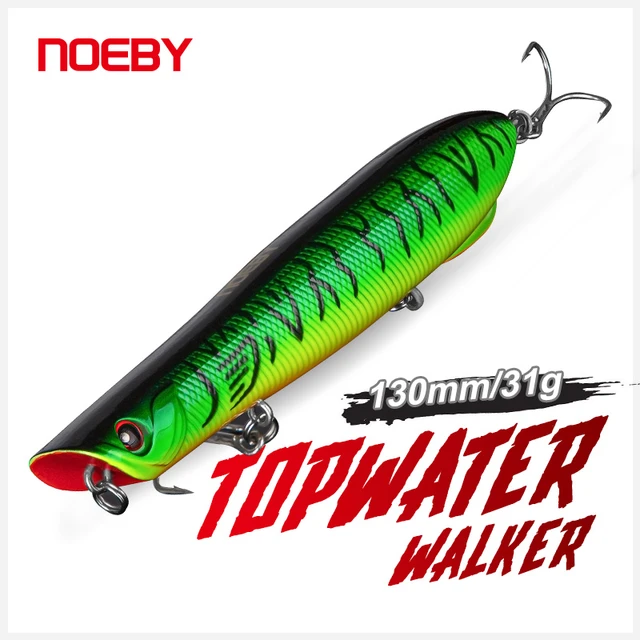 Hunthouse Floating Surface Popper Spinning Topwater Fishing Lure 130mm/30g  Pencil Bait Wobbler WTD Saltwater For Bass Artificial