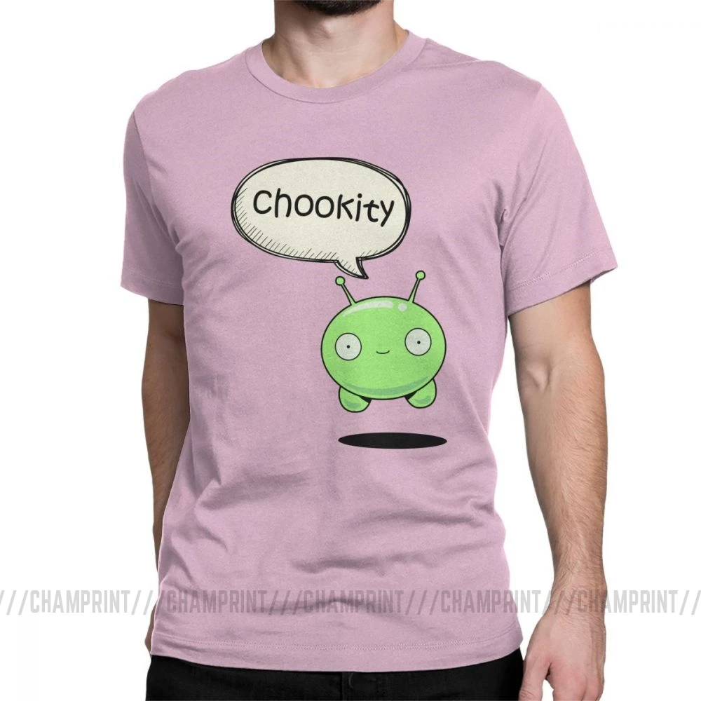 Мужская футболка Chookity Mooncake, Moon Cake Final Space Crazy, топы с круглым вырезом и коротким рукавом, чистый хлопок, футболка с принтом, футболка размера плюс - Цвет: Розовый