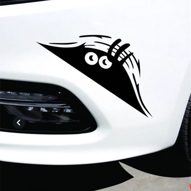 Monocolor peeking eyes design car decal