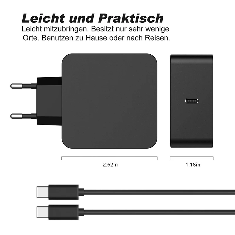 Универсальный адаптер для ноутбука 65W 20V EU Wall PD charger type C Блок питания для Macbook Pro 61W 45W для DELL ASUS XPS 12 xiaomi air