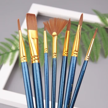 

7Pcs/set Hair Nylon Oil Painting Brush Artist Watercolor Brush Pro Art Supplies