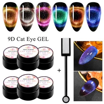 

9Pcs/Kit 9D Cat Eyes Magnetic Gel Polish UV Gel Nail Polish Lacquer Varnish Chameleon Galaxy Cat Eye Nail Gel Set
