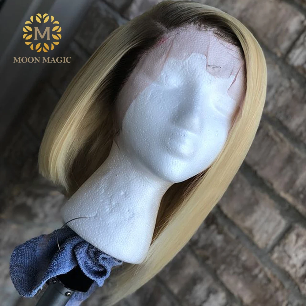 

4/613 Wig Pre Plucked With Baby Hair Lace Front Human Hair Wigs Transparent Blunt Cut Bob Wig 150 Density