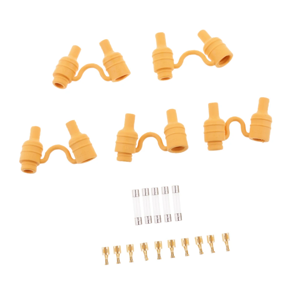 5 Sets AGC 6X30mm Glass Tube Fuse Holder Kit Waterproof Good Sealing