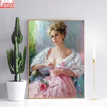 На заказ фото Алмазная мозаика 5d DIY Алмазная картина Европейская Сексуальная Женская Вышивка крестиком полная квадратная Алмазная вышивка домашний декор