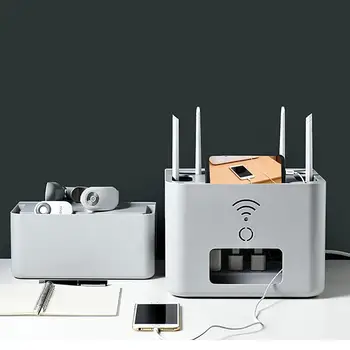 

Plastic Wifi Router Storage Box Plug-in Board Power Cord Finishing Box Household Plug Socket Charger Hidden Box