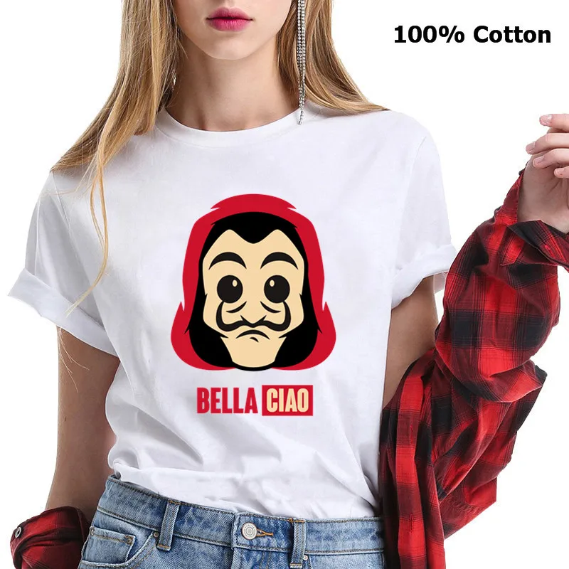 2020 Новое поступление женских туфель Hello забавные Bella Ciao футболка деньги Heist