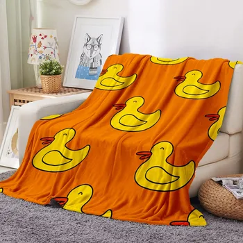 

Yellow Duck Flannel Blanket Cartoon Animals Fleece Blanket Home Textile Throw Blanket For Bedroom Blanket Sofa Fluffy Blanket