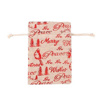 

20pcs Gift Bags Hessian Christmas Pouch Drawstring Fabric Linen cotton Kit New